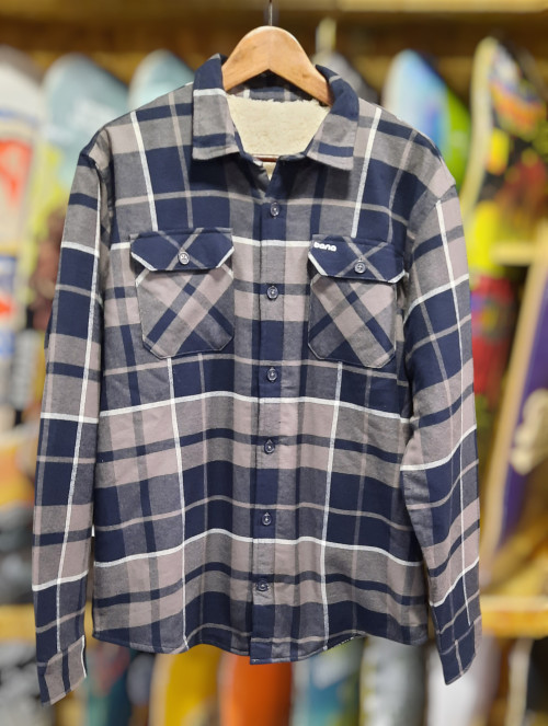 Bana camisas sherpa storm grey / navy checked
